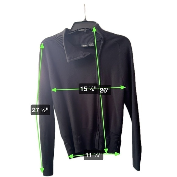 Massimo Black Asymmetrical Zip Up Cardigan Size XL - Picture 4 of 4